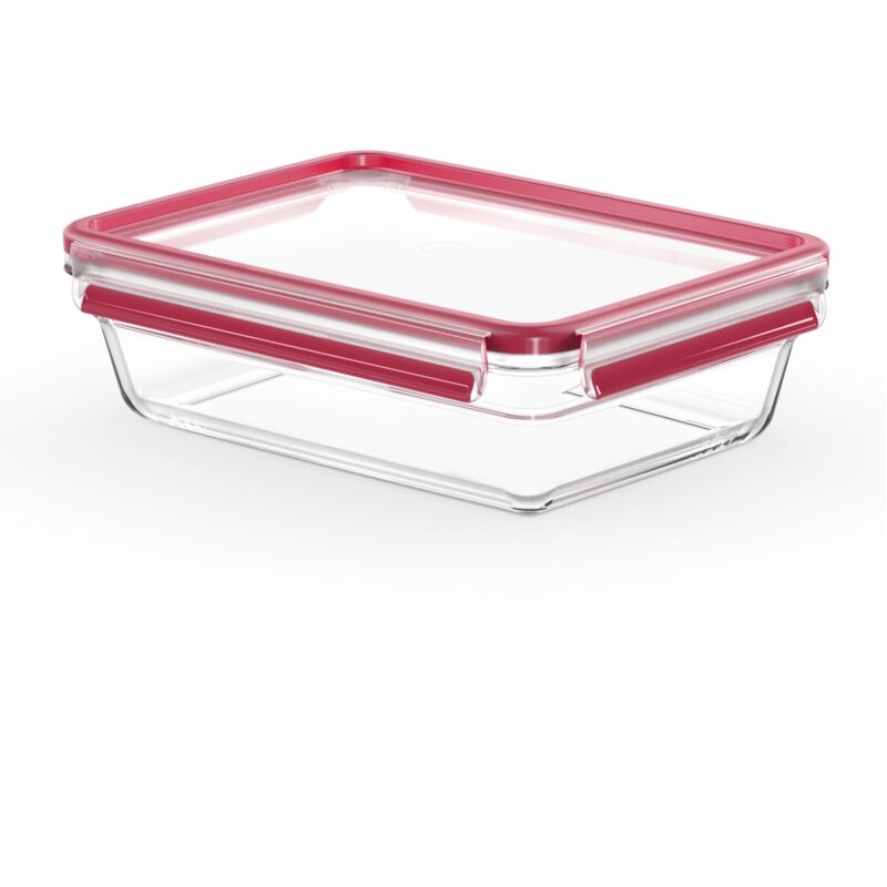 Masterseal fresh verre, boîte alimentaire rectangulaire 2 l , conservation des aliments, empilable, compatible four et con - Tefal