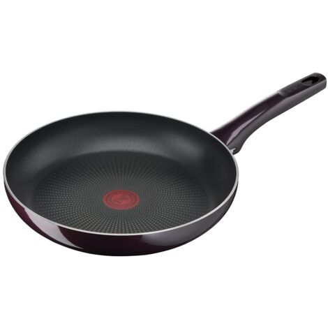 Tefal Padella Resist Intense D52206 28 cm  rivestimento antiaderente  protezione antifiamma  resistente  segnale termico  forma profonda  facile da pulire  sicura  bordeaux