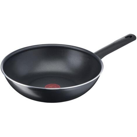 Tefal Padella wok da 28 cm, per 6-8 persone, senza induzione, rivestimento antiaderente, resistente, facile da pulire, ad alte prestazioni, Thermo-Signal, Made in France, Day By Day B56419AZ