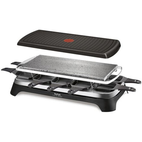 Tefal RE45A812 - Raclette/grill/pierre à griller - 1.4 kWatt - noir/inox