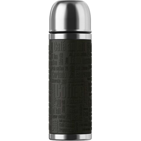 Tefal Senator Bouteille isotherme en silicone, acier inoxydable, noir, 9,5 x 9,5 x 30 cm