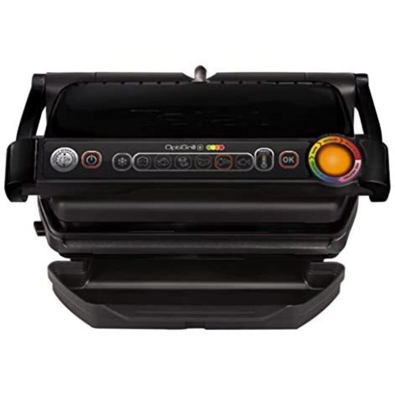 Tefal GC7128 OptiGrill+ Schwarz électrique table Grill à contact fonction grill revêtement anti adhésif voyant lumineux Q512713