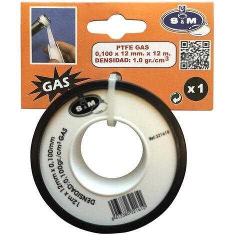 Teflon Fontanero Al.Dens. 12Mmx0,1Mmx12Mt Para Gas Bl S M