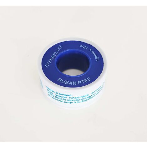 Téflon/PTFE 19 mm x 12m Interplast/étanchéité des raccords filetés.