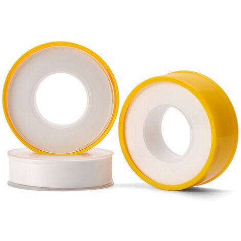 Teflon Ruban PTFE Ruban Étanchéité Industrial Ruban de Marquage 15mm x 0.1mm x 15m pour Tuyau D'eau d'étanchéité pour Joints de Robinetterie Plomberie, 12 Rouleaux