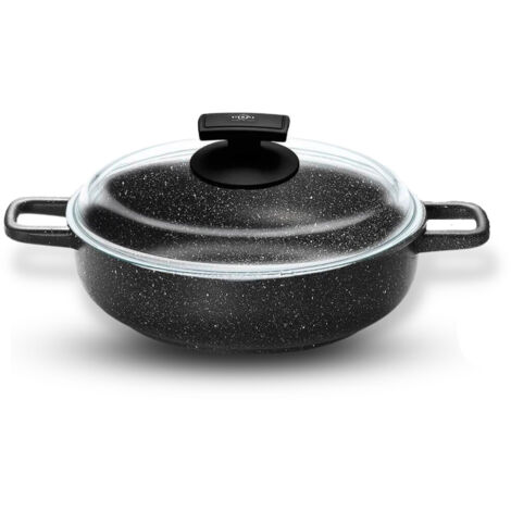 Tegame con Coperchio in Vetro Antiaderente 2 Manici Ø20 cm Olympia Hard Cook