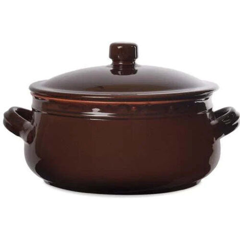 CFADDA Coli Tegame in Terracotta - Marrone Naturale - 20 cm