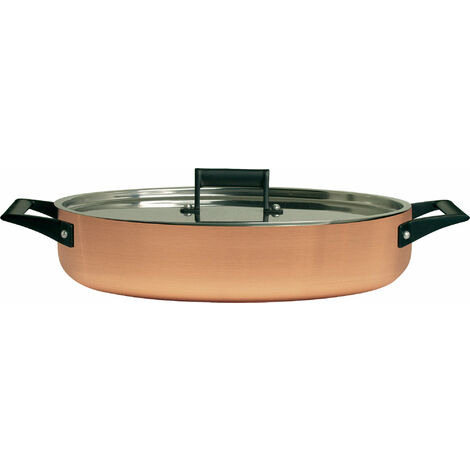 Tegame Ovale 2 Manici in Rame Ø32 cm Antiaderente Alexander Status