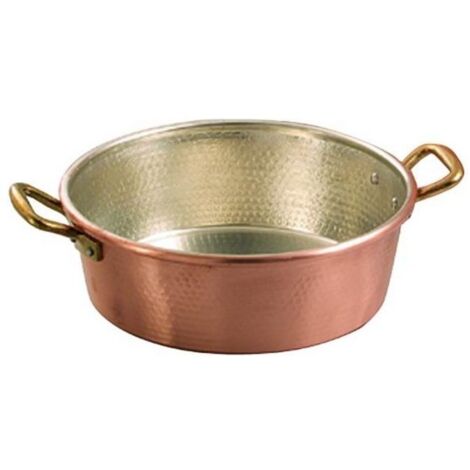 Tegami Rame Stagnato 2 Manici senza Coperchio Diametro 28 cm