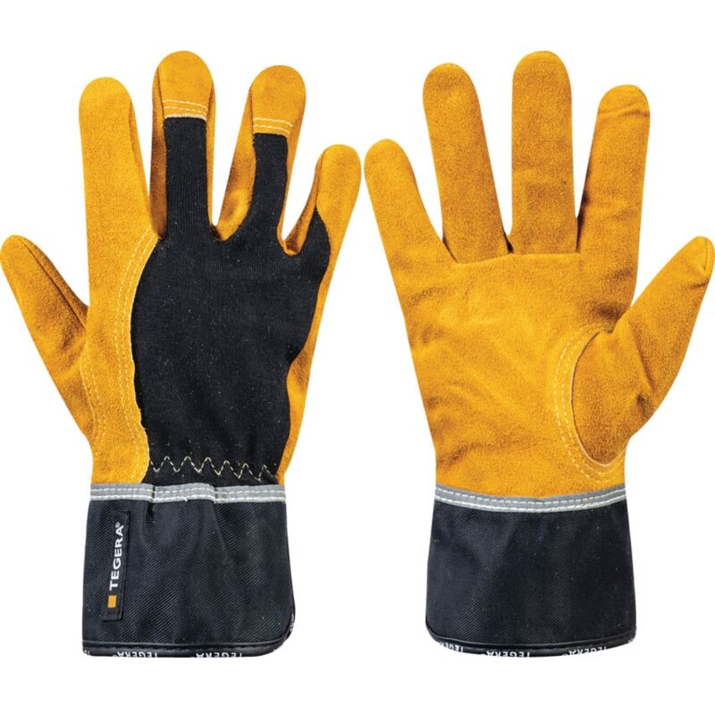 Ejendals - Tegera 139 Cowhide & Cotton Cat.I ii Gloves Black/Yellow SZ-15 (pr)