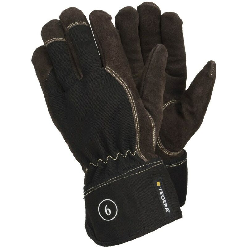 Tegera 169 Cowhide & Cotton Cat.II Cut-B Gloves Black SZ-9 (pr) - Ejendals