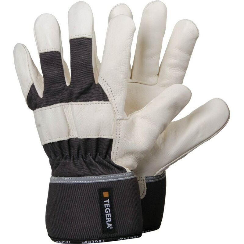 Ejendals - Tegera 364 Cowhide & Cotton Cat. ii Gloves Black/White SZ-8 (pr)