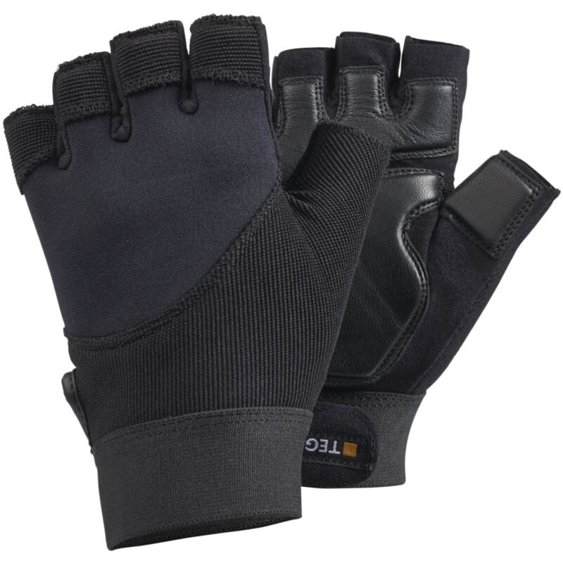 Ejendals - Tegera 901 Goatskin, Neoprene Fingerless Gloves Black SZ-13 (pr)