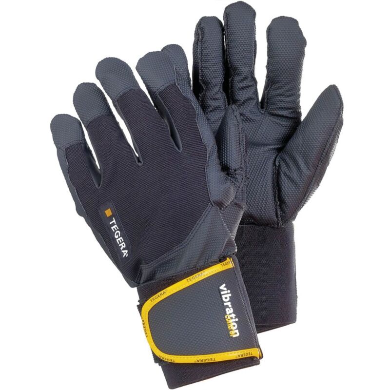 Tegera 9183 Microthane+ Cat. ii Gloves Black/Yellow SZ-10 (pr) - Ejendals