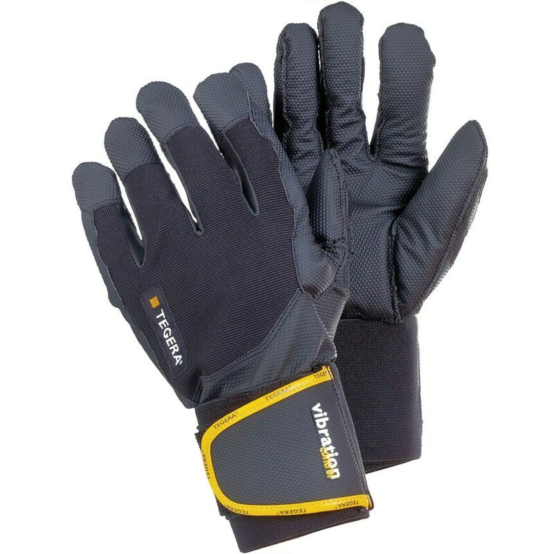 Ejendals - Tegera 9183 Microthane+ Cat. ii Gloves Black/Yellow SZ-13 (pr)