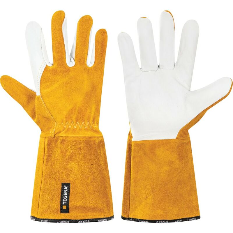Tegera s/g Goatskin Ch/B Gloves Yellow White Size 10 - White Yellow - Ejendals