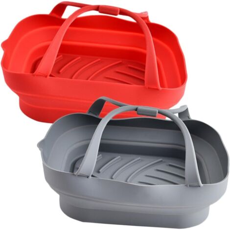 Teglia da forno quadrata in silicone per friggitrice ad aria, teglia da forno in silicone, accessorio per la cottura in forno con friggitrice ad aria