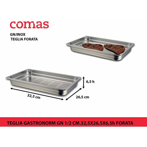 Teglia Gastronorm forata da forno 53x32,5 cm