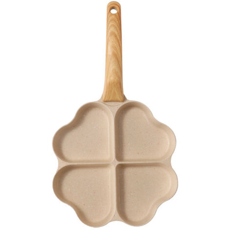 Teglia per frittate a forma di cuore con 4 fori, antiaderente, portatile e facile da pulire, perfetta per frittate, panini e crostatine alla menta.