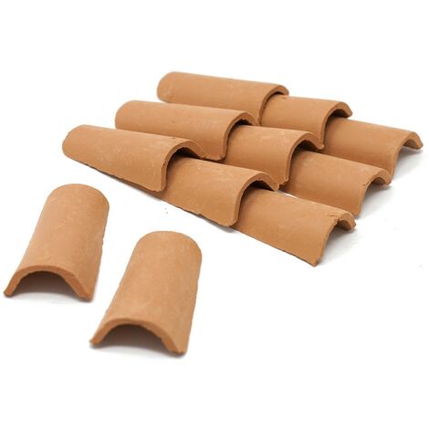 Tegole in terracotta per presepe 4,4 cm Coppi 12 pz - 6516