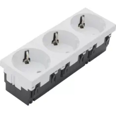 Tehalit Schuko-Steckdose Mosaik 3-fach 45x135 ESR333 ws