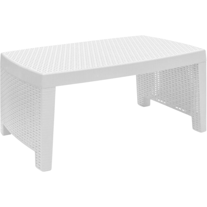 Miroytengo - Teide Table basse d'extérieur jardin terrasse style moderne en polypropylène blanc 53x73x40 cm