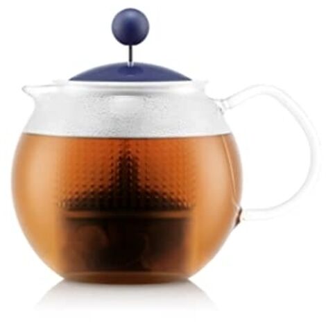 Teiera da 0,5 L in vetro con filtro in plastica blu - Assam - Bodum