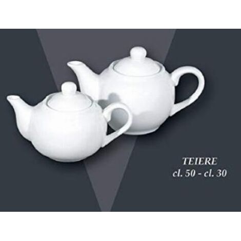 Teiera da Cucina in Porcellana Bianca con Coperchio Roma 30 cl Saturnia