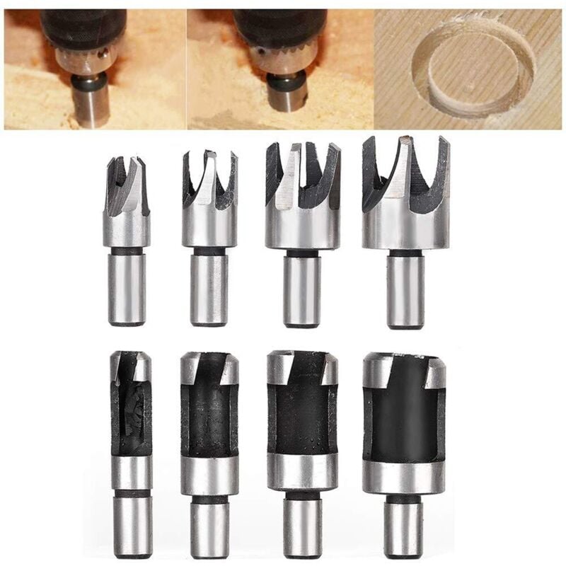 Image of Jalleria - teile/satz Carbon Stahl Holz Stecker Cutter 10mm Runde Schaft Bohrer Zubehör