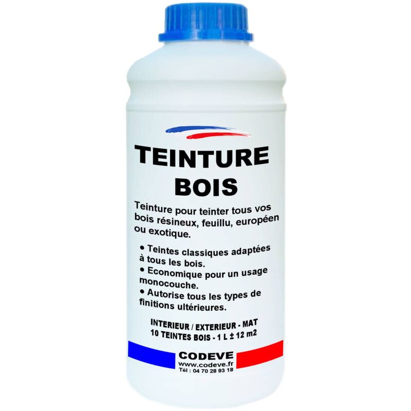 Codève Bois - Teinture Bois - 1 l - Codeve Bois - Chêne doré - Pour Teinter Tous Vos Bois Résineux, Feuillu, Européen Ou Exotique.