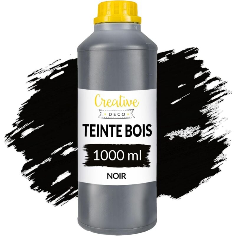 Creative Deco - Teinte Bois Noir 1L Séchage Rapide Protection Vernis Bois