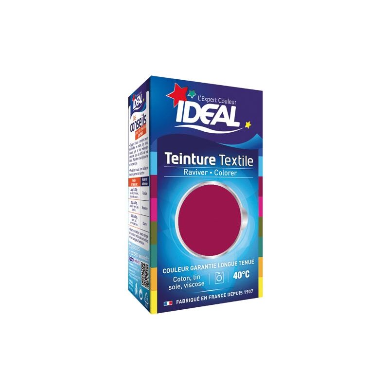 Teinture liquide fruits rouges 40ml – Pour teindre jusqu'à 1kg de textile – Fixateur inclus – Utilisation en machine ou à la main – Ideal
