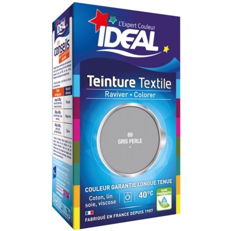 Teinture grand teint liquide 40ml gris perle – Spécial machine à laver – Pour tissus jusqu'à 500g – Résultat durable et uniforme – Ideal