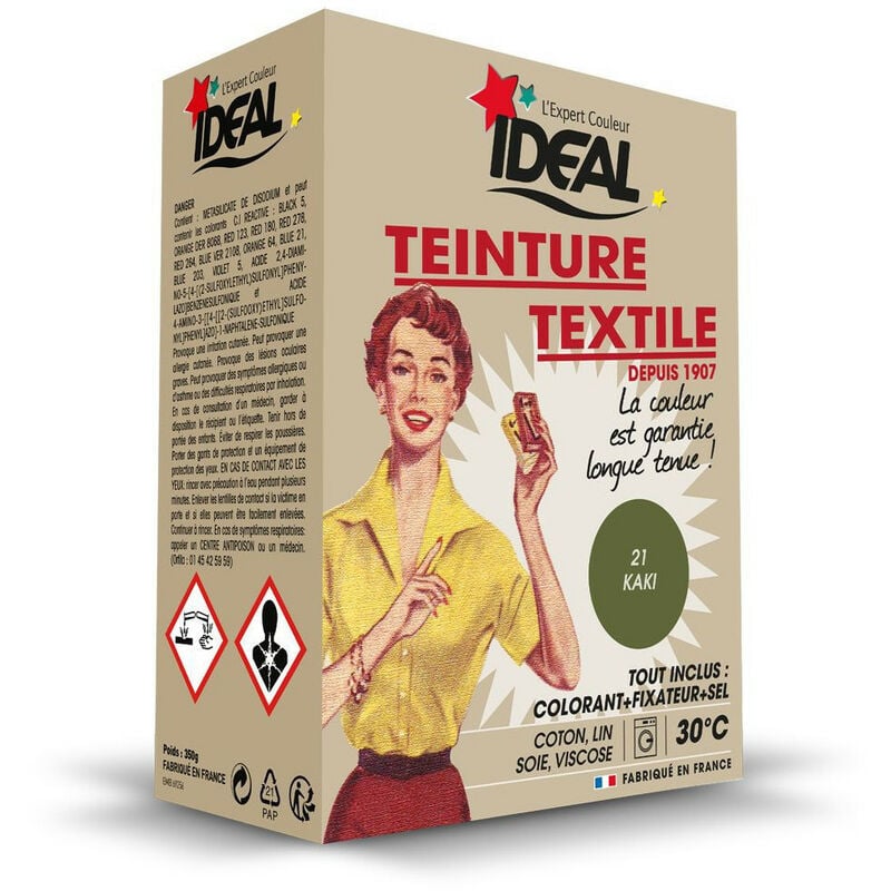 Ideal - teinture textile machine kaki 350GR + fixateur + sel