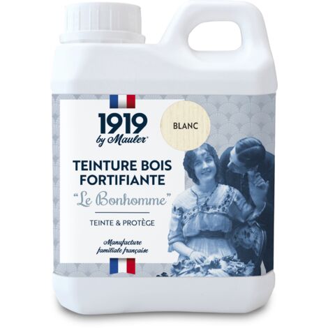 Teinture meuble et parquet bois - 1L Blanc - Qualité air A+ - Teinture Le Bonhomme 1919 by Mauler