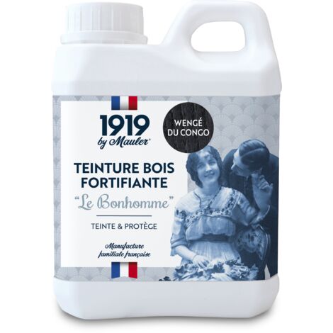 Teinture meuble et parquet bois - 1L Noir - Qualité air A+ - Teinture Le Bonhomme 1919 by Mauler