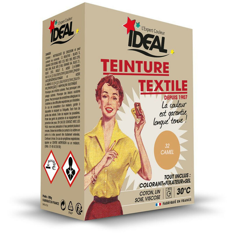 Ideal - teinture textile machine camel 350GR + fixateur + sel