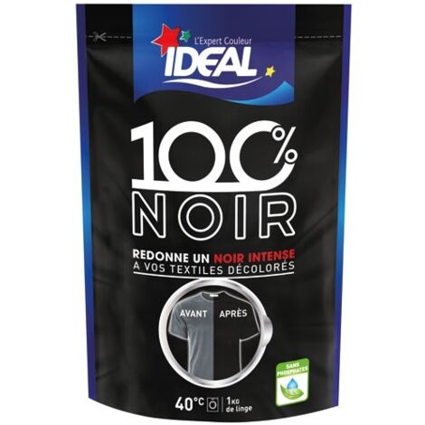 Teinture textile 400g noir – 100% prêt à l'emploi – Pour coton, lin et viscose – Raviveur de couleur intense – Ideal