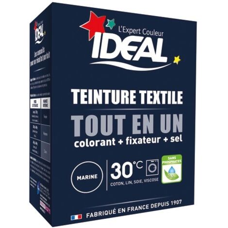 Teinture tout en 1 230gr bleu marine – Pour coton, lin, soie, viscose – Longue tenue, ne déteint pas au lavage – Ideal