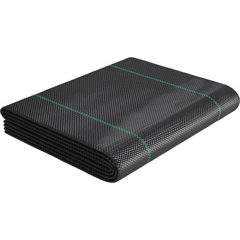 Tejido mantillo antihierbas 10m² 100 g/m² - Película geotextil antihierbas resistente al desgarro - Alta sensibilidad a los rayos UV (5m x 2m, plegada)