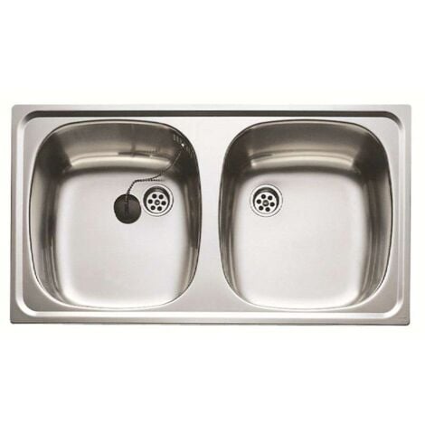 Teka E/50 2C - Fregadero De Cocina Acero 80 Cm 2 Cubetas 0 Escurridor