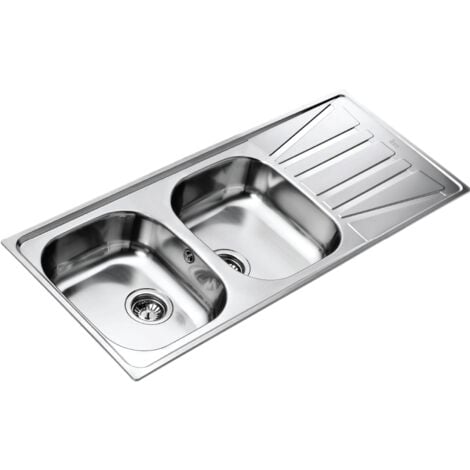 Teka évier 2 cuves 1 égouttoir Basico inox toile micro-structuré