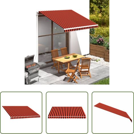 Tela da sole -  Tenda da Sole in Tela Arancione e Marrone 300x250 cm
