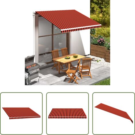 Tela da sole - Tenda da Sole in Tela Arancione e Marrone 350x250 cm