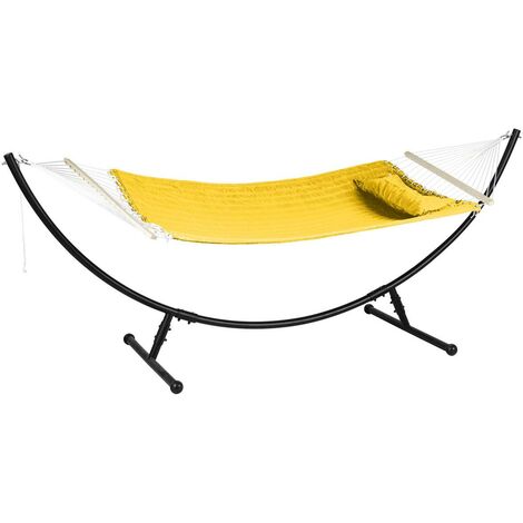 Tela de Hamaca acolchada Akio amarillo mostaza - 190 x 140 cm - Hespéride