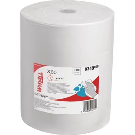 Tela de limpiaparabrisas wypall x60-8349 l380xb420ca.mm blanco 1 espesor 650 toallas / bolsa.wypall