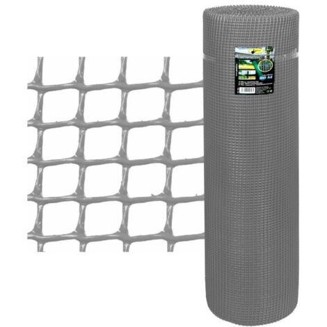 Tela De Plástico Gris Para Balcones 1m X 25m, Apertura 10mm, Resistente Y Fácil De Instalar - MARCA