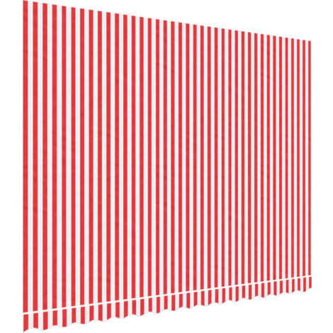 Tela de repuesto de toldo rayas rojas y blancas 4x3 m vidaXL