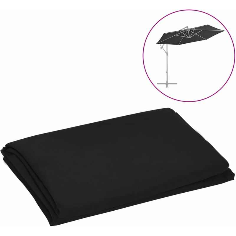 

Tela de repuesto para sombrilla voladiza negro 300 cm