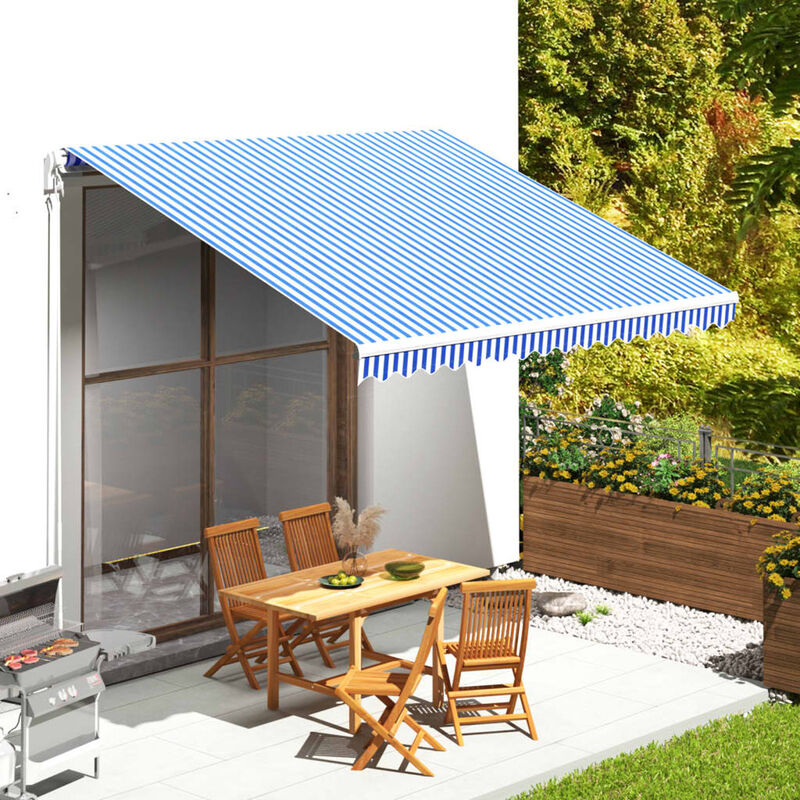 

Tela de repuesto para toldo azul y blanco 4x3,5 m
